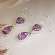 amethyst sterling silver gemstone earrings