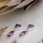 amethyst sterling silver gemstone earrings