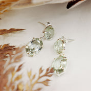 green amethyst sterling silver gemstone earrings