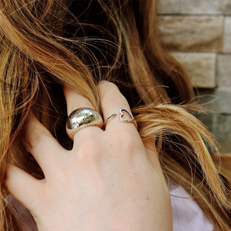 sterling silver hammered ring