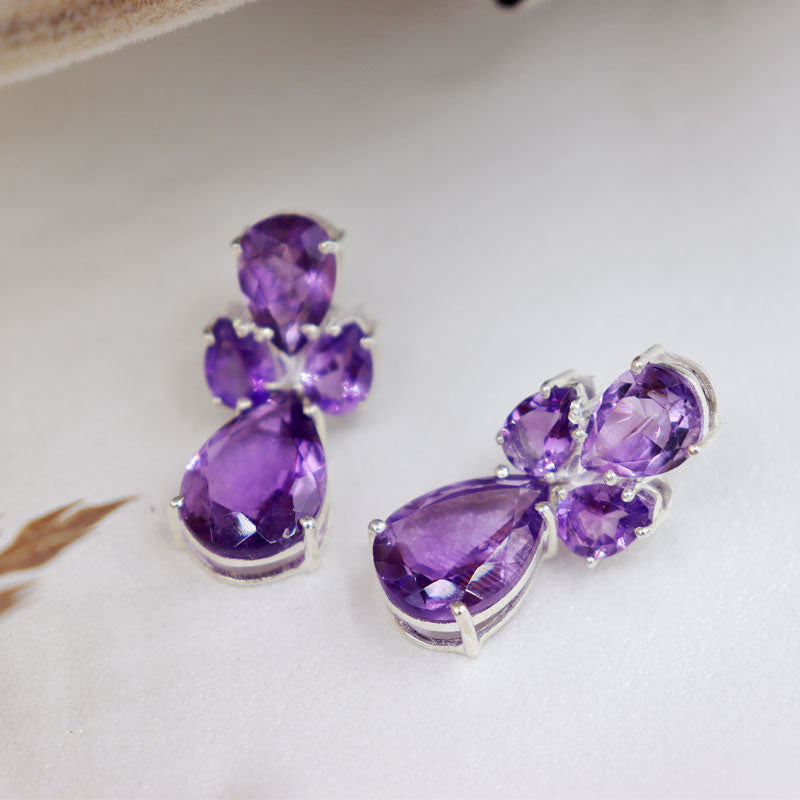 amethyst sterling silver gemstone earrings