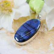 labradorite large silver gemstone pendant