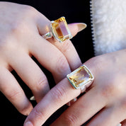 citrine silver gemstone ring