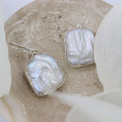 biwa pearl sterling silver gemstone earrings