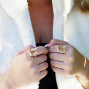 citrine silver gemstone ring