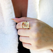 citrine silver gemstone ring