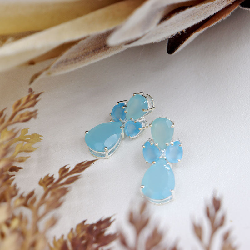 chalcedony sterling silver earrings