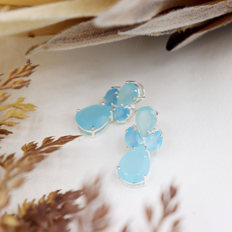 chalcedony sterling silver earrings