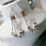 green amethyst silver gemstone earrings