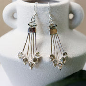 green amethyst silver gemstone earrings