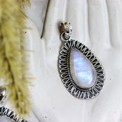 moonstone silver gemstone pendant