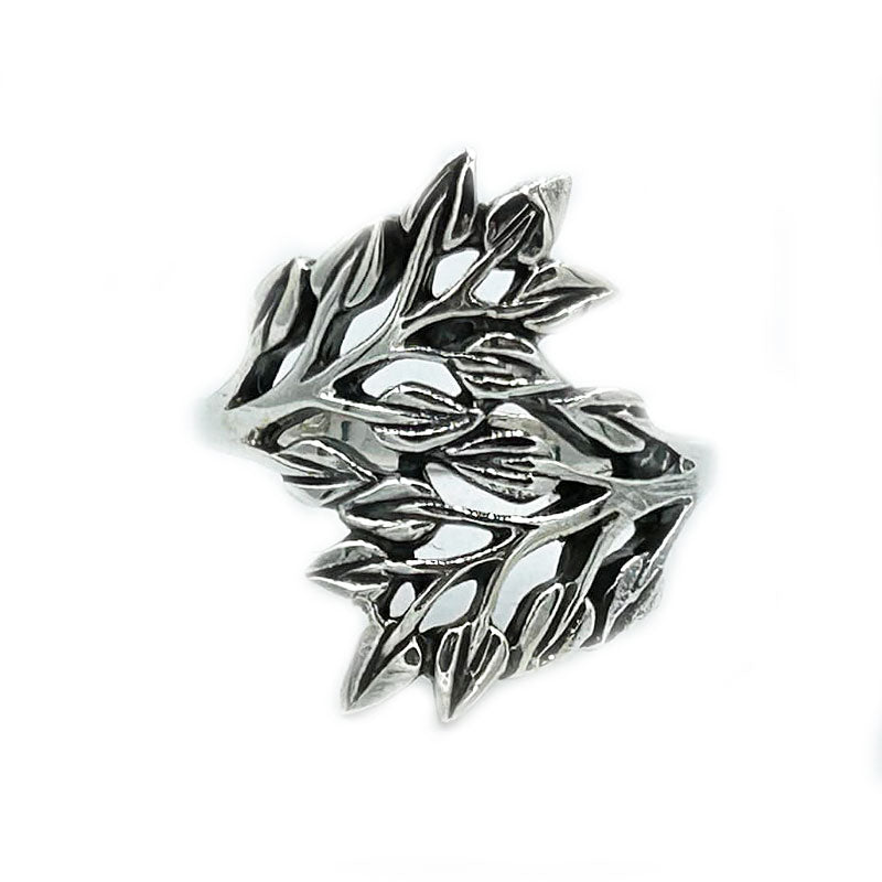 leaf vine sterling silver ring