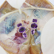 amethyst sterling silver gemstone earrings