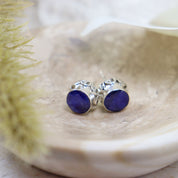 sapphire quartz silver gemstone stud earrings