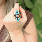 One-Off Oyster Turquoise Boho Ring