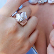 pearl sterling silver gemstone ring