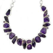 chunky statement amethyst gemstone sterling silver necklace