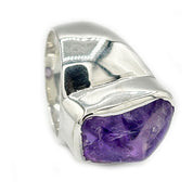 amethyst large silver gemstone ring