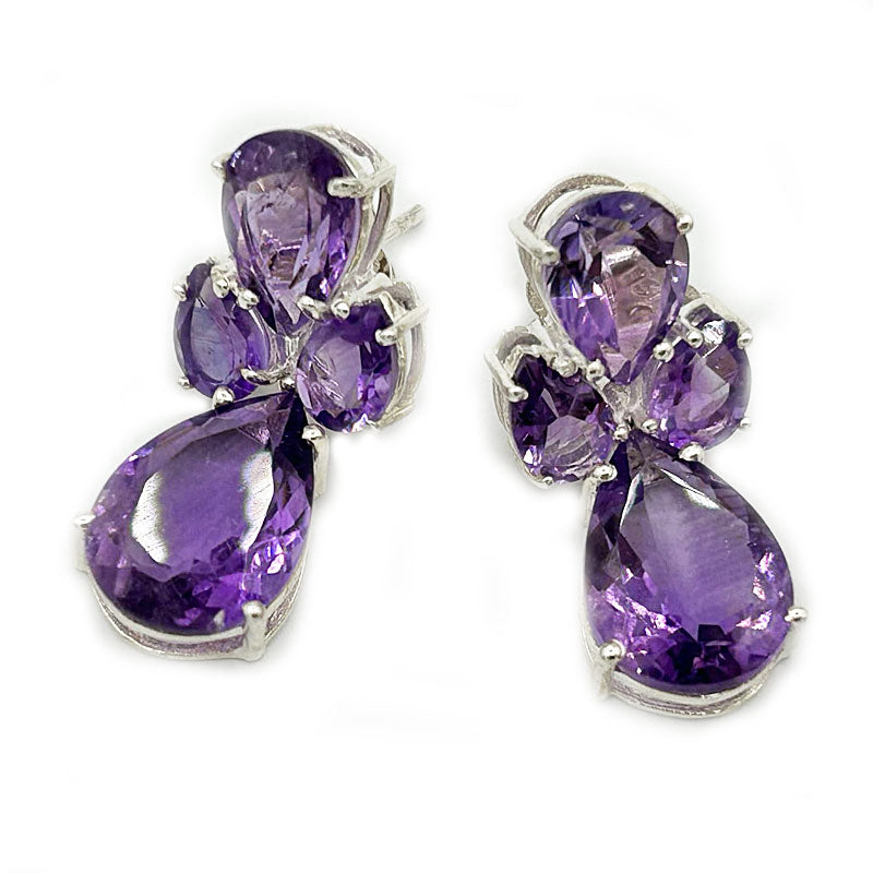 amethyst sterling silver gemstone earrings