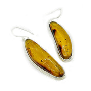 amber silver gemstone earrings