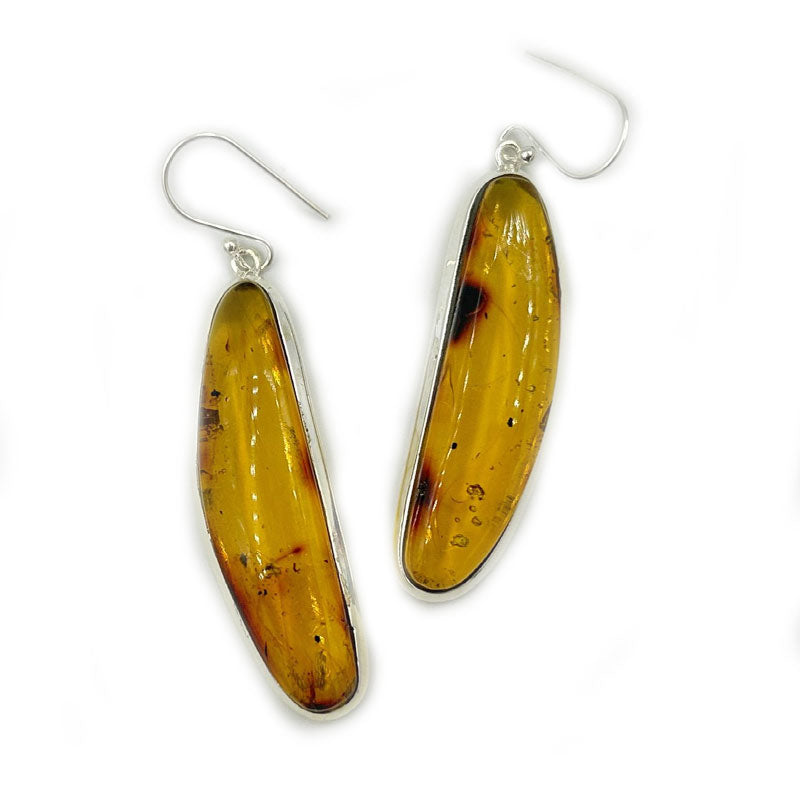 amber silver gemstone earrings