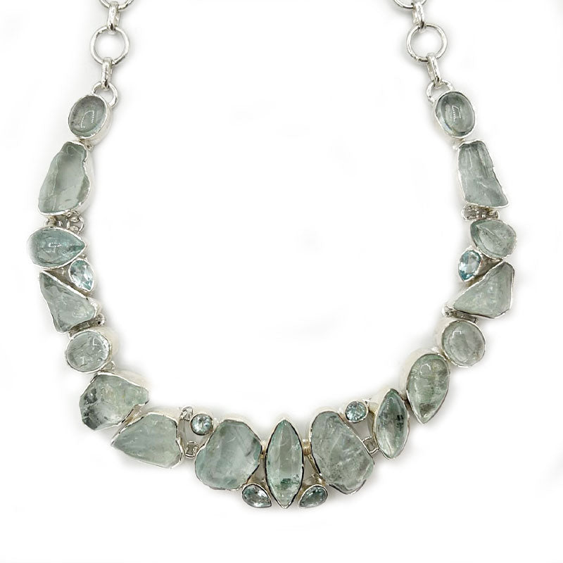 aquamarine sterling silver necklace