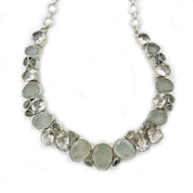 aquamarine quartz sterling silver necklace