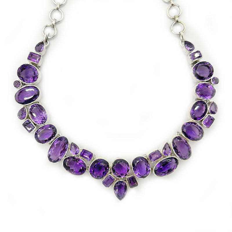 amethyst sterling silver gemstone necklace