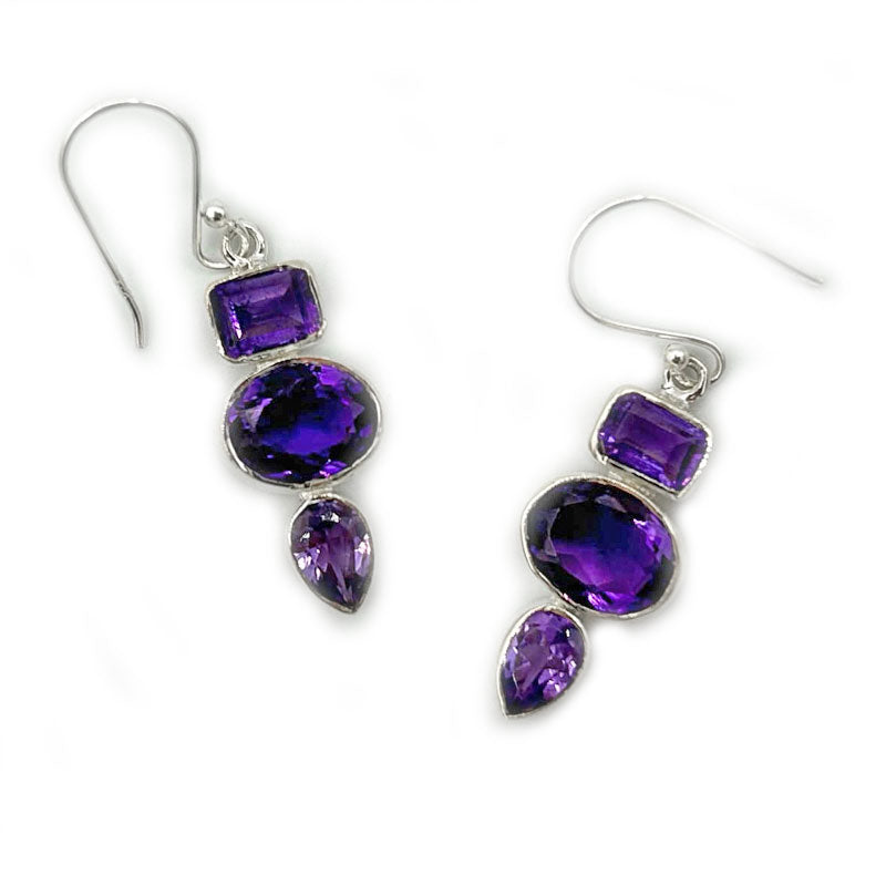 amethyst sterling silver gemstone earrings