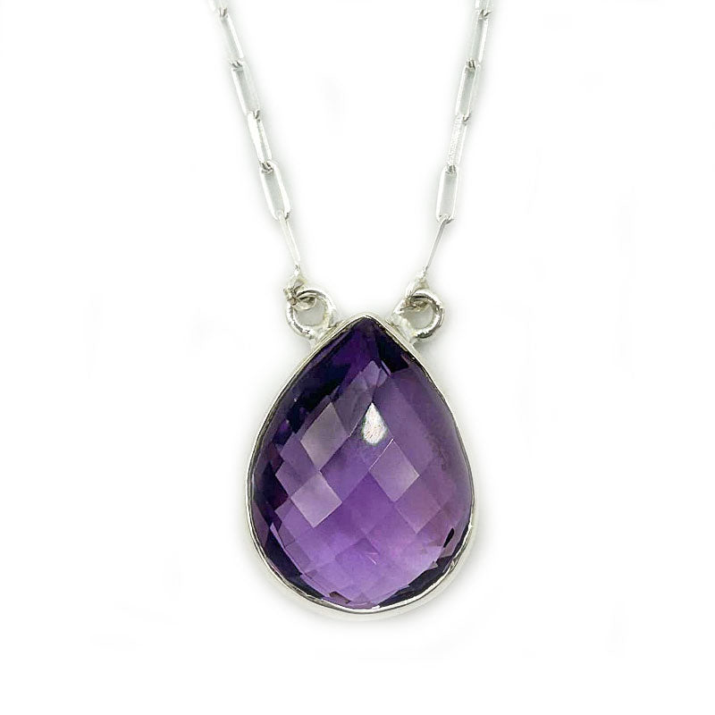 amethyst sterling silver gemstone necklace