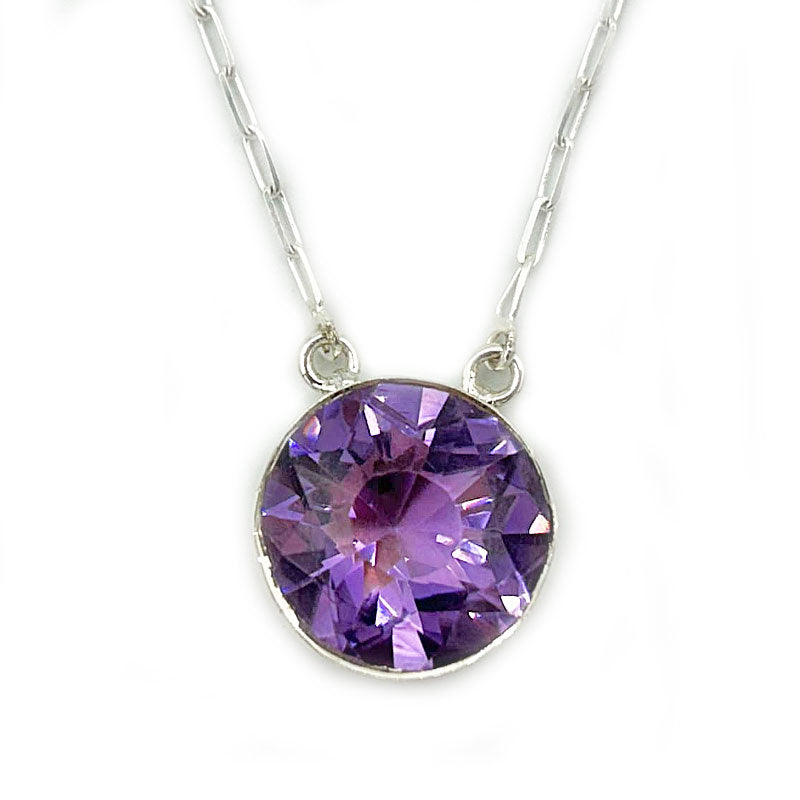 amethyst sterling silver gemstone necklace