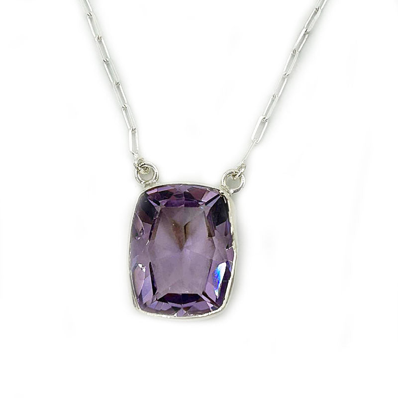 amethyst sterling silver gemstone necklace