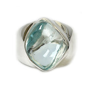 blue topaz silver gemstone ring