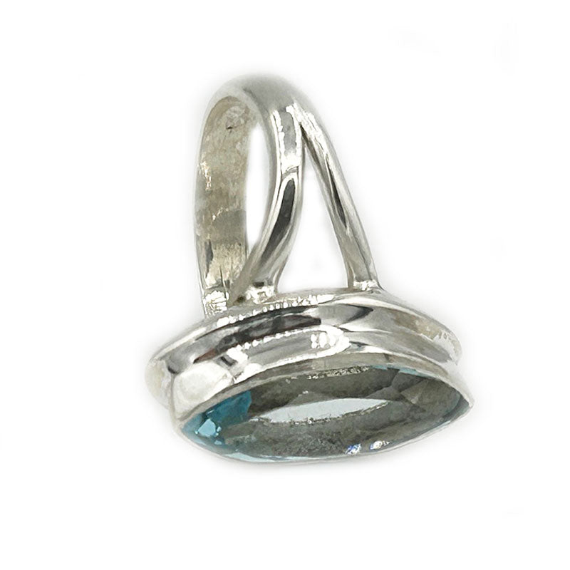 blue topaz silver gemstone ring