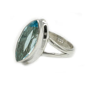 blue topaz silver gemstone ring