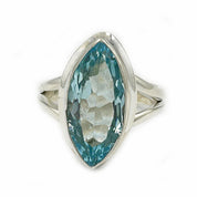 blue topaz silver gemstone ring