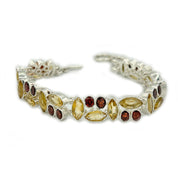 citrine garnet silver gemstone bracelet