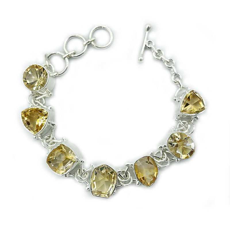 citrine sterling silver gemstone bracelet