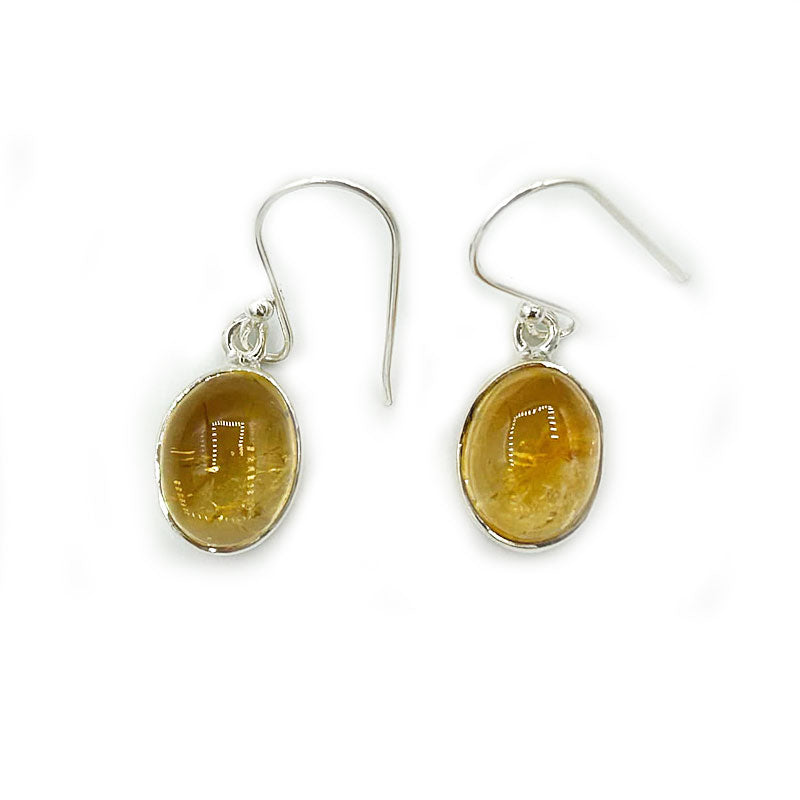 citrine gemstone sterling silver earrings