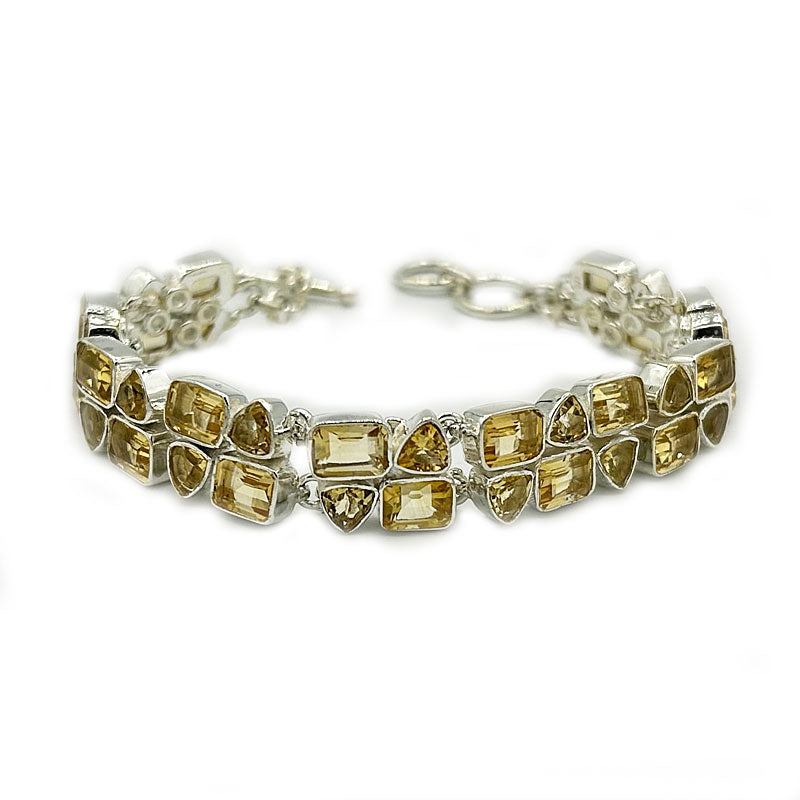 citrine gemstone sterling silver bracelet