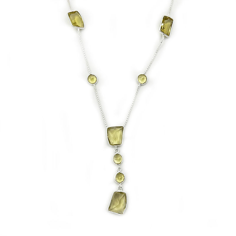 citrine sterling silver gemstone necklace