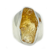 raw citrine sterling silver gemstone ring