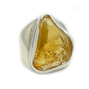 raw citrine sterling silver gemstone ring