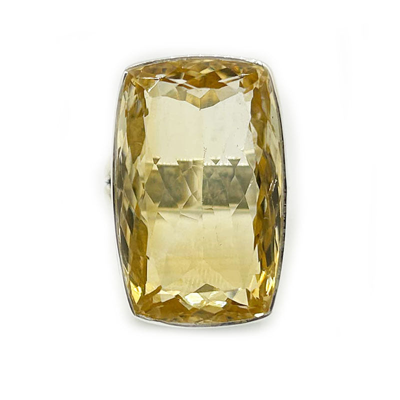 big citrine sterling silver gemstone ring