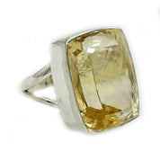 big citrine sterling silver gemstone ring