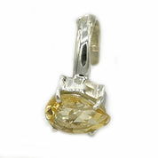 citrine teardrop silver gemstone ring