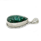 teardrop emerald quartz sterling silver gemstone pendant