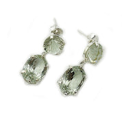 green amethyst sterling silver gemstone earrings