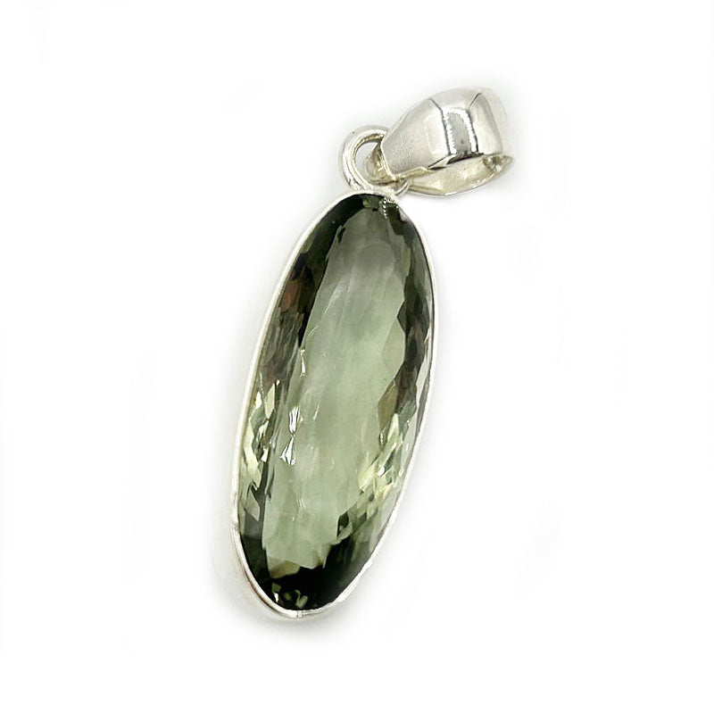 green amethyst sterling silver gemstone pendant