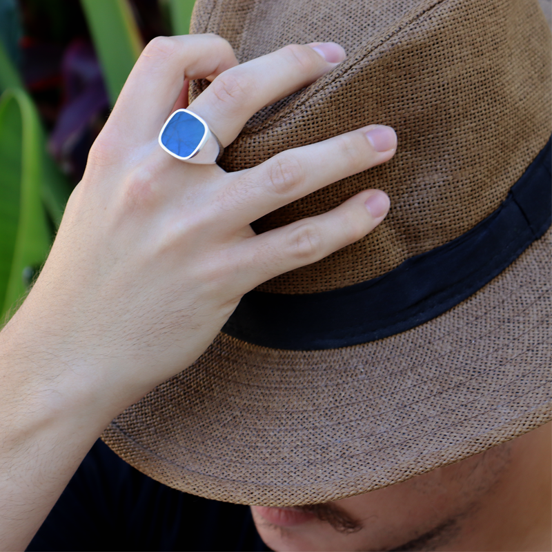 labradorite unisex silver gemstone ring